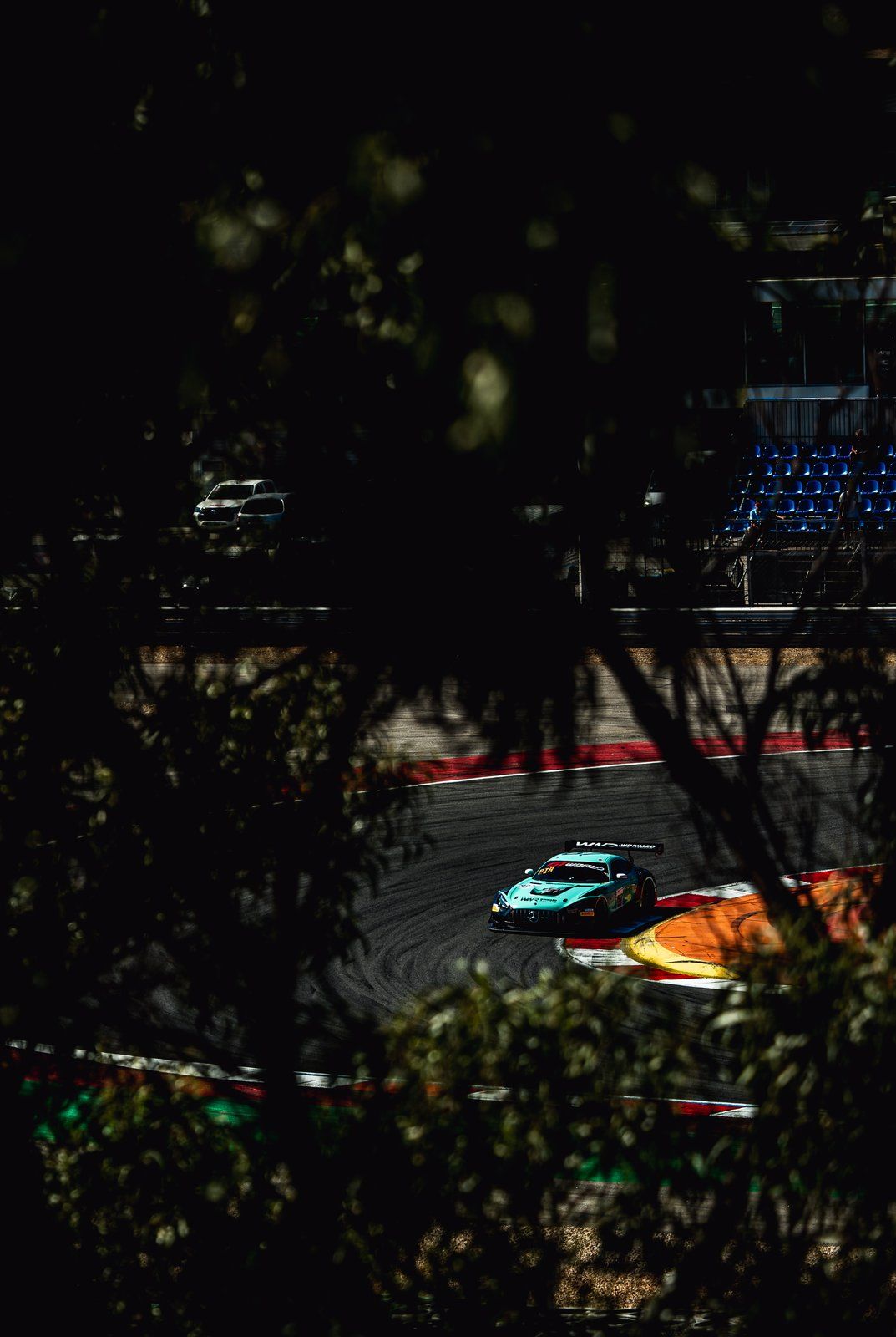 GT3 car through the trees
