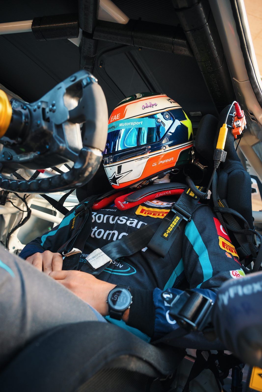 Driver in the cockpit before the session